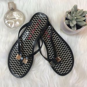 Coach Flip Flops with Gold Bow - Sz 6